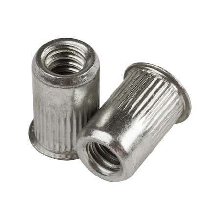 Huyett Rivet Nut, 1/4"-20 Thread Size, 0.5 in Flange Dia., .680 in L, 300 Stainless Steel BTI-CAL1-2520-260/B1